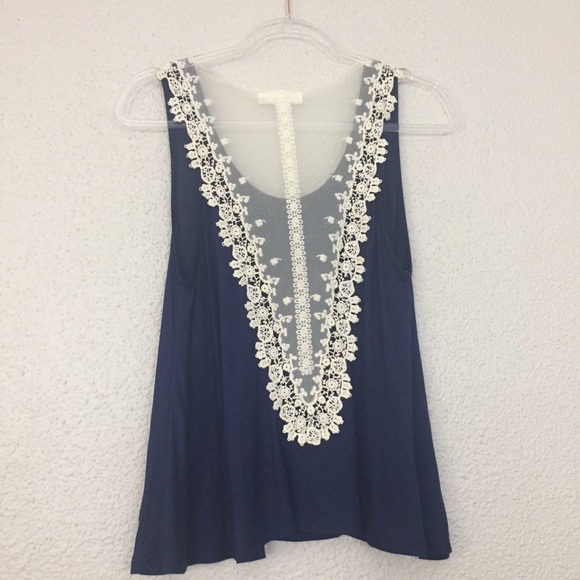 Nabee Tops - 🎈4 for $20 Nabee Lace Back Navy Top